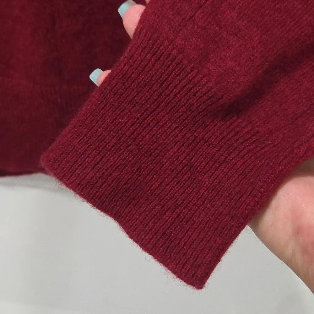 Apt. 9 100% Cashmere V-Neck Sweater Burgundy Men's LG Maroon